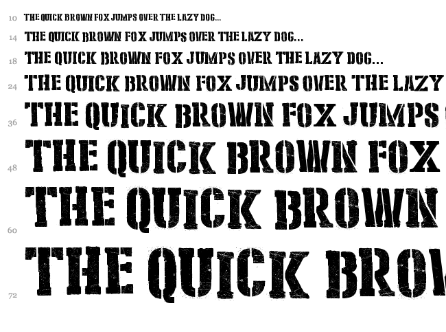 Stencil Cargo Army font waterfall